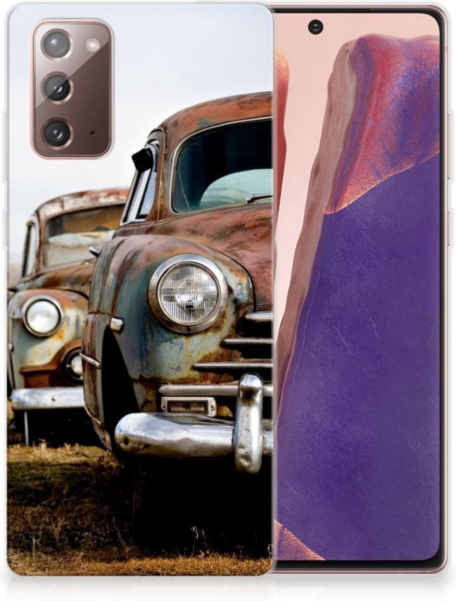 Back Cover voor Samsung Note 20 Siliconen Hoesje met foto Vintage Auto
