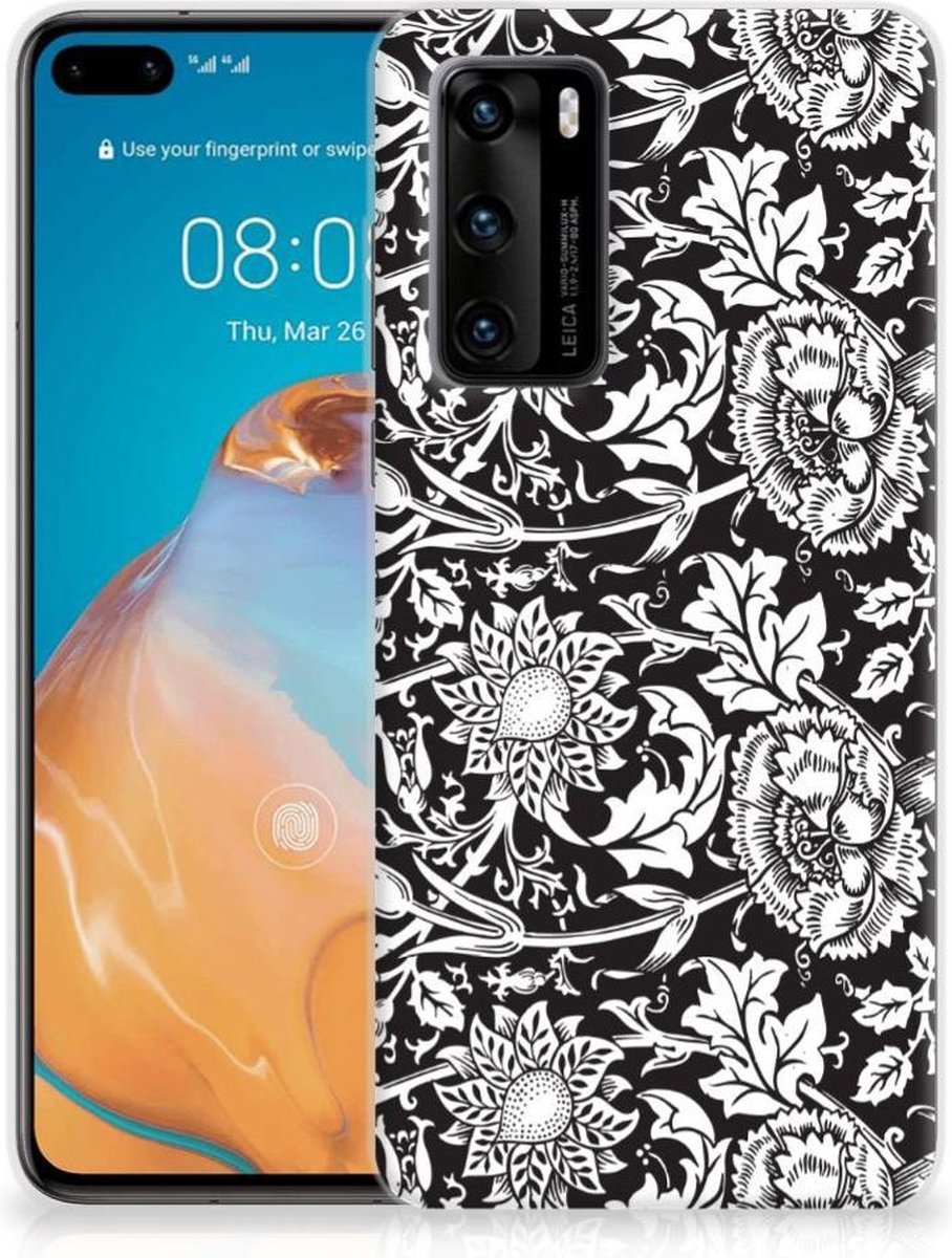 Huawei P40 TPU Case Black Flowers