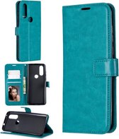 Motorola Moto One Vision hoesje book case turquoise