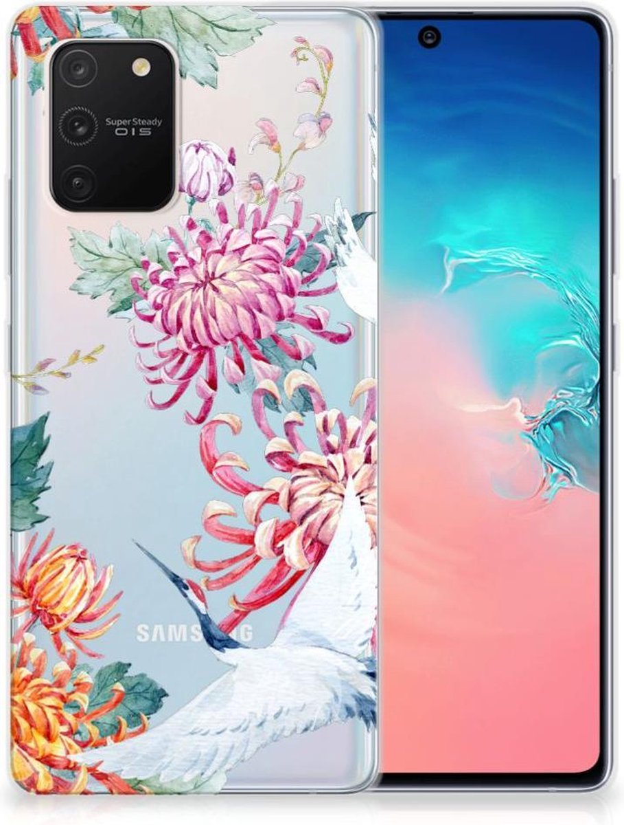 Samsung Galaxy S10 Lite TPU Hoesje Bird Flowers