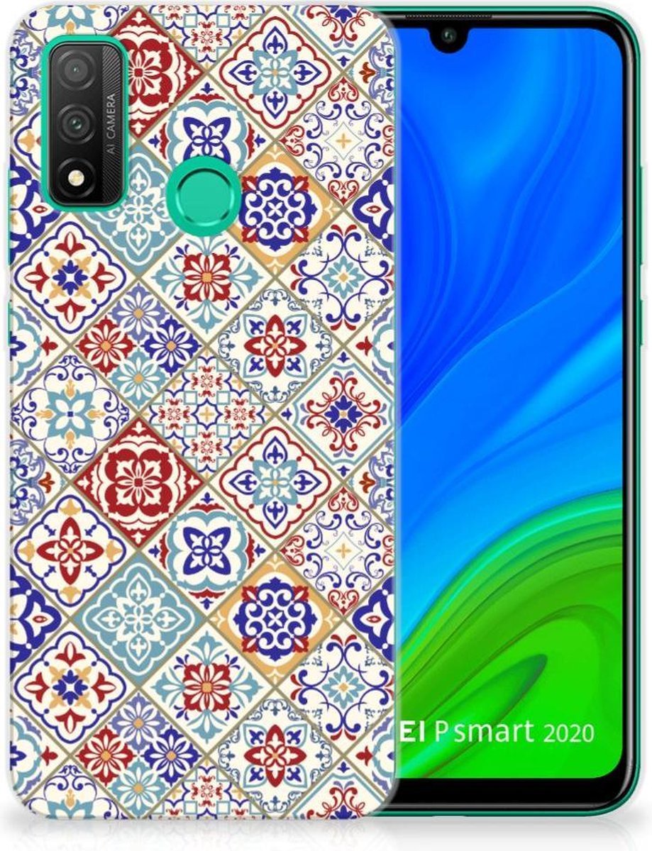 Huawei P Smart 2020 TPU Siliconen Hoesje Tiles Color