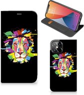 Book Case Geschikt voor iPhone 12 Pro Max Smart Cover Lion Color
