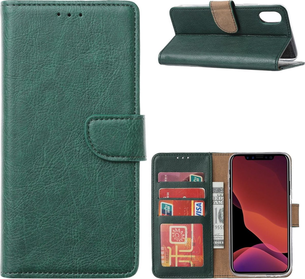 Flip Cover Groen Huawei P40 met Pasjeshouder