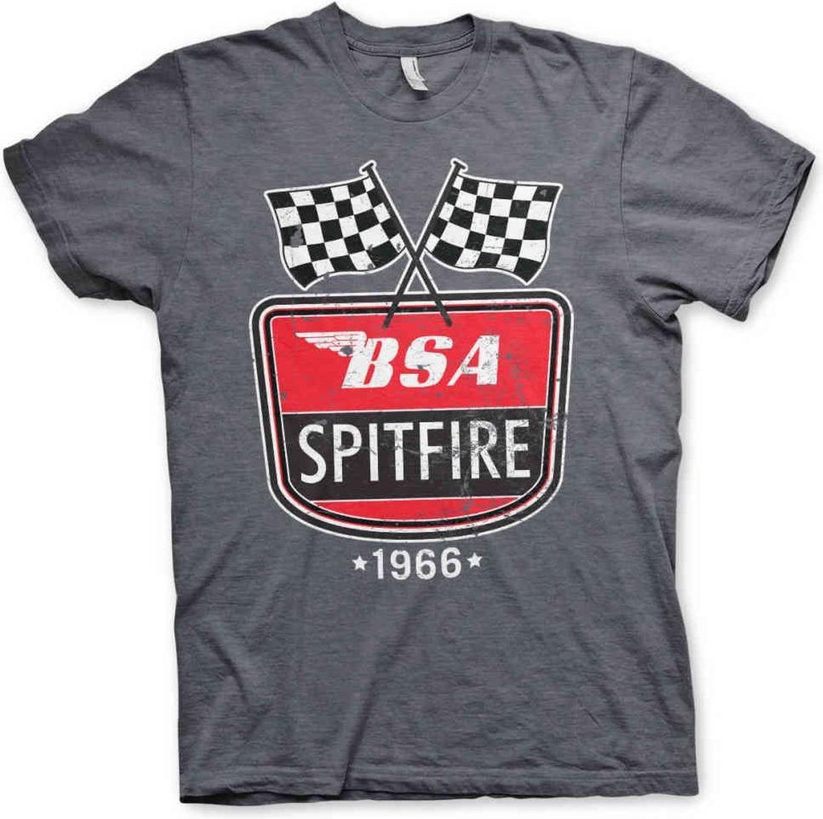 BSA Heren Tshirt -XL- Spitfire 1966 Grijs