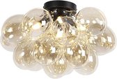 QAZQA uvas - Design Plafondlamp - 4 lichts - Ø 400 mm - Zwart Goud - Woonkamer | Slaapkamer | Keuken