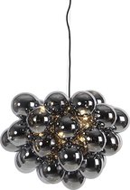 QAZQA uvas - Design Hanglamp eettafel - 8 lichts - Ø 500 mm - Zwart -  Woonkamer | Slaapkamer