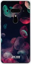 HTC U12+ Hoesje Transparant TPU Case - Jellyfish Bloom #ffffff