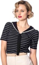 Dancing Days Top -XS- PIER STRIPE JERSEY Zwart