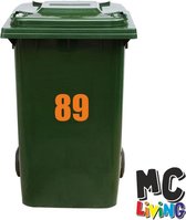 Kliko Sticker / Vuilnisbak Sticker - Nummer 89 - 21 x 17 - Oranje