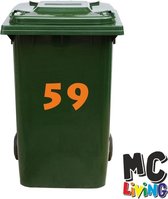 Kliko Sticker / Vuilnisbak Sticker - Nummer 59 - 14,7 x 25 - Oranje