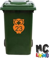 Kliko Sticker / Vuilnisbak Sticker - Nummer 23 - 17 x 22 - Oranje