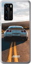 Huawei P40 Hoesje Transparant TPU Case - Silver Sports Car #ffffff