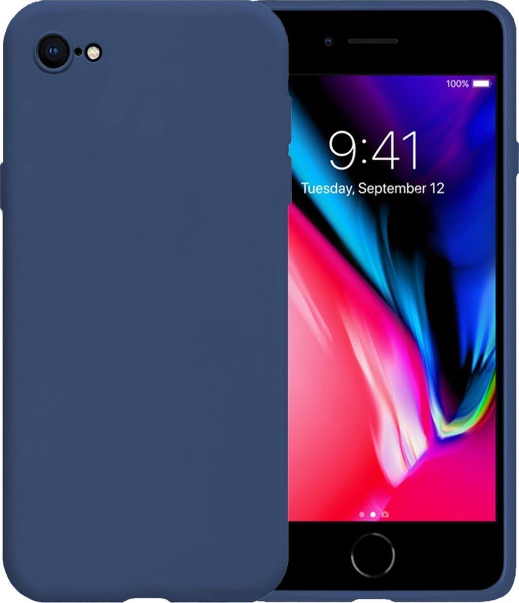 Hoesje - Geschikt voor Apple iPhone 7 - Sterk & Shockproof - Hoes Cover - Siliconen Case - Telefoonhoesjes - Donkerblauw