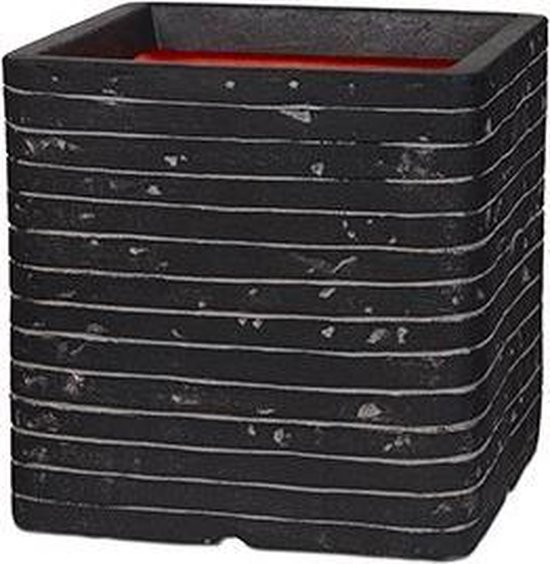 Capi Nature Rib bloempot vierkant - 50 cm - antraciet