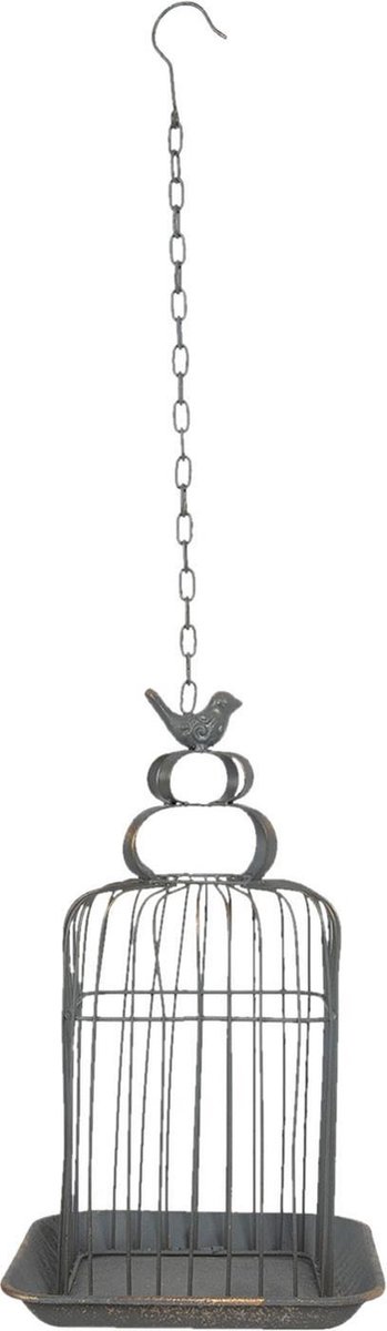Clayre & Eef Vogelkooi Decoratie 27x27x46 cm Grijs IJzer