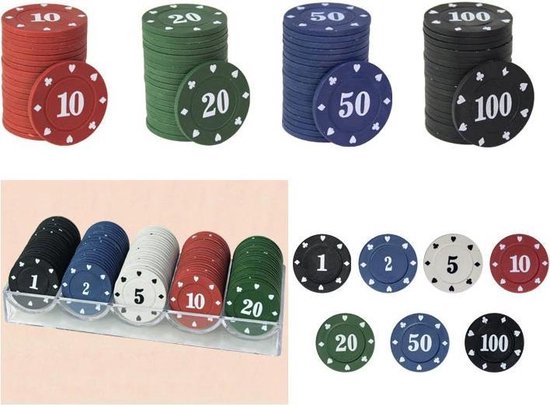 Thumbnail van een extra afbeelding van het spel 100Pcs Texas Poker Chip Tellen Bingo Chips Sets Casino Card Game