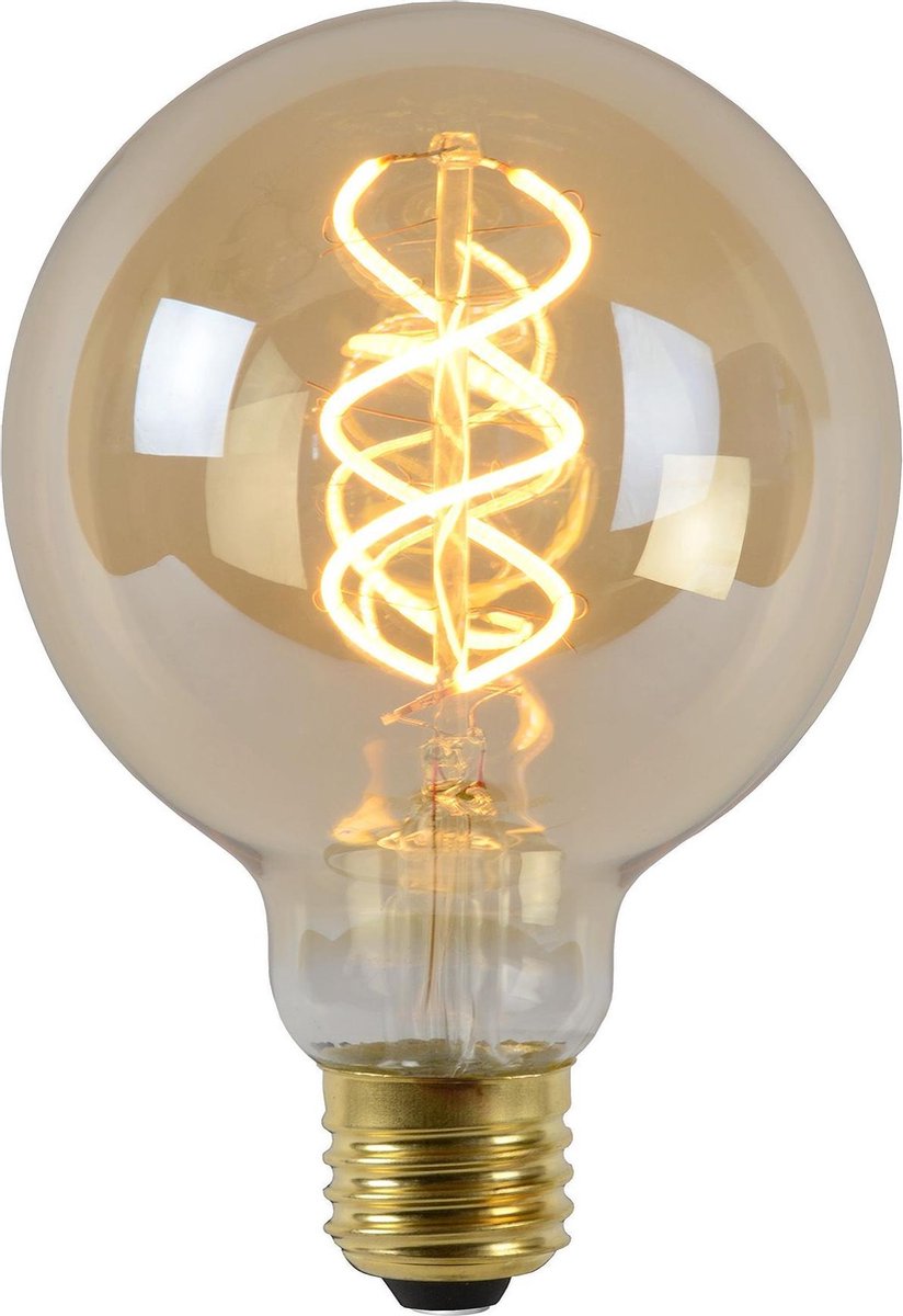 Lucide G95 Filament lamp - Ø 9,5 cm - LED Dimb. - E27 - 1x5W 2200K - Amber - Lucide