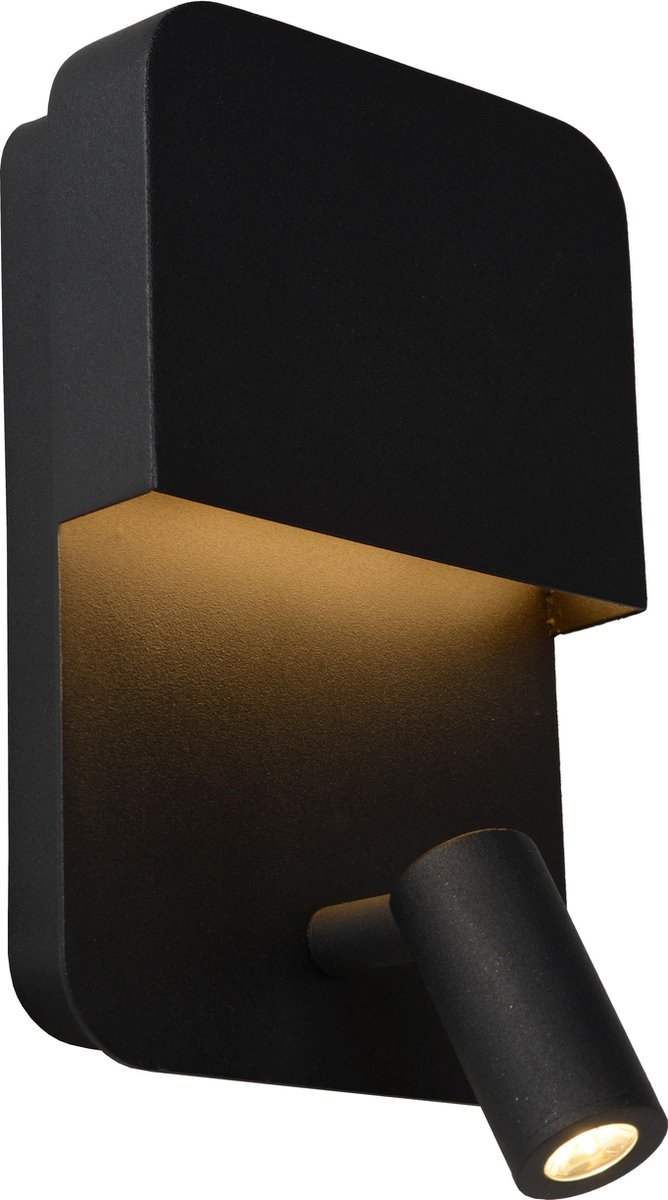Lucide ATKIN - Lampe de chevet - LED 6W 3000K - Point rechargement USB -  Noir