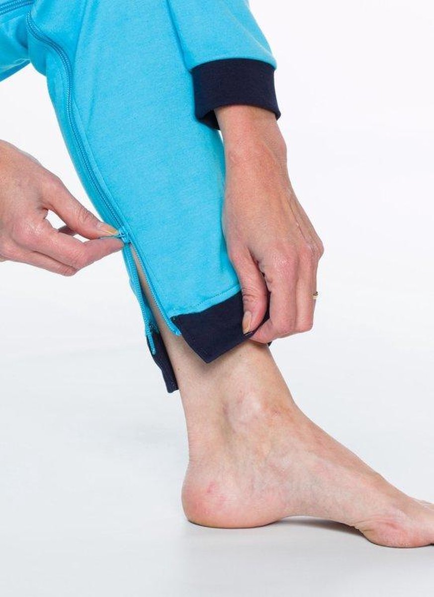 Plukpak voor volwassenen | Rugritssluiting | Rits in het kruis | Hansop | Blauw| XS