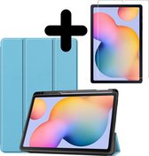 Hoes Geschikt voor Samsung Galaxy Tab S6 Lite Hoes Book Case Hoesje Luxe Trifold Cover Met Uitsparing Geschikt voor S Pen Met Screenprotector - Hoesje Geschikt voor Samsung Tab S6