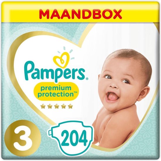 Premium Protection Luiers - Maat 3 (6-10 kg) - 204 stuks - Maandbox