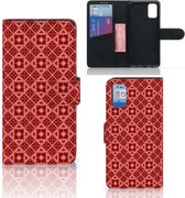 Smartphone Hoesje Geschikt voor Samsung Galaxy A41 Wallet Book Case Batik Red