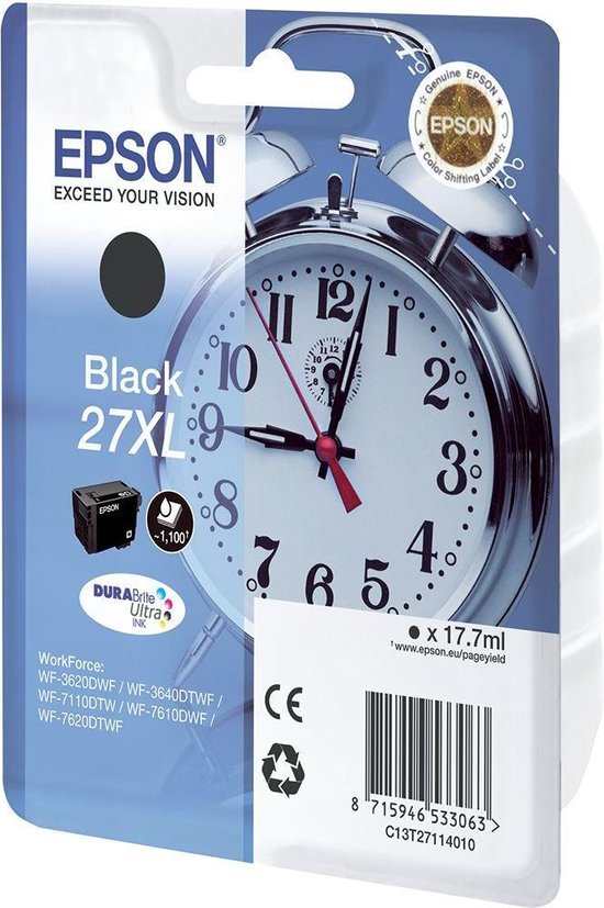 Epson T2711 27XL - Inktcartridge / Zwart / Hoge Capaciteit