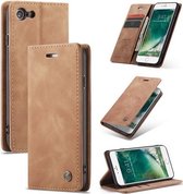 CaseMe - iPhone 7/8/SE 2020 hoesje - Wallet Book Case - Magneetsluiting - Bruin