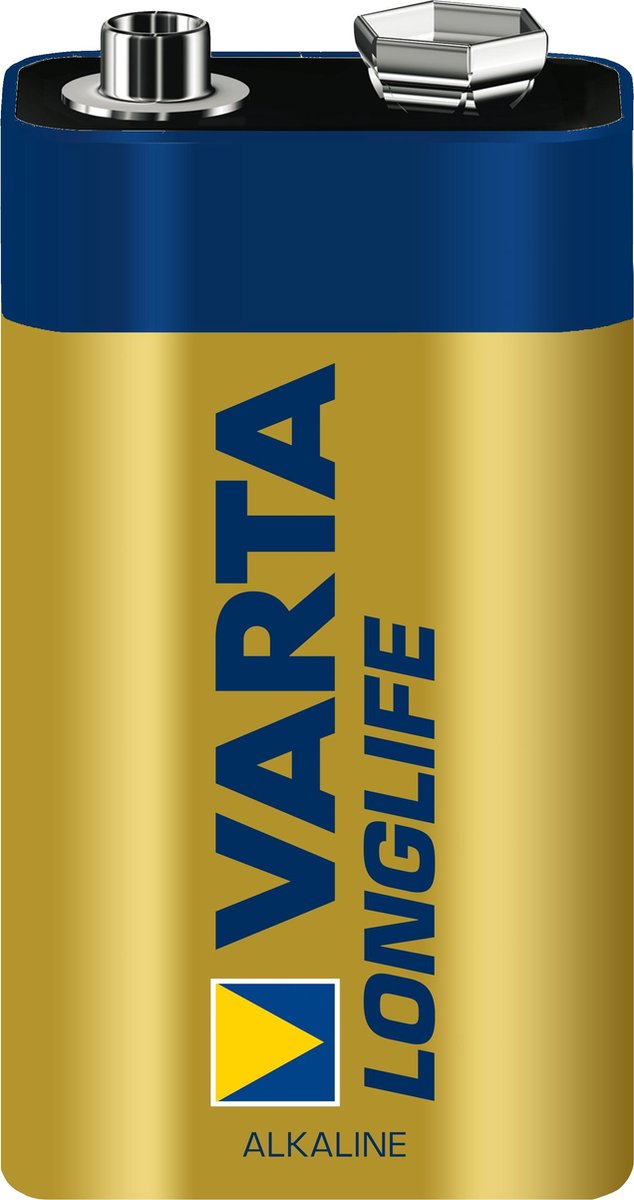 Varta Longlife 9V Blok Batterij 4122 (minder) 4008496573783