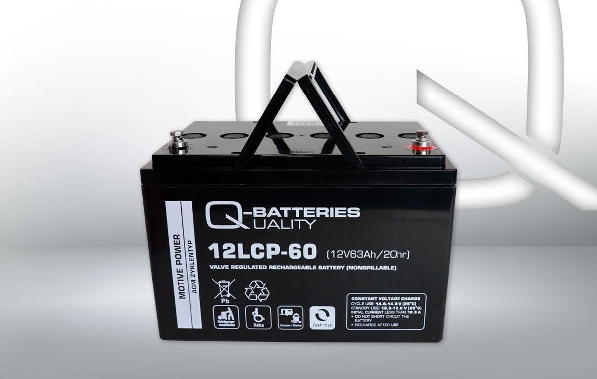 Q-Batteries 12LCP-60 LCP 12V 63Ah AGM