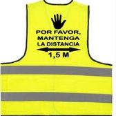 Safety Vest - Veiligheidshesje - MANTENGA LA DISTANCIA - 1.5 M - SPAANS - CORONA- ONE SIZE FITS ALL - Specialties By EIZOOK