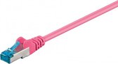 CAT6a S/FTP (PIMF) patchkabel / internetkabel 0,25 meter roze - netwerkkabel