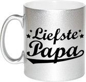 Liefste papa cadeau zilveren mok / beker voor Vaderdag 330 ml