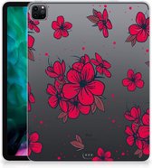 Tablet Hoes iPad Pro 12.9 (2020) | iPad Pro 12.9 (2021) Back Case Blossom Red met transparant zijkanten