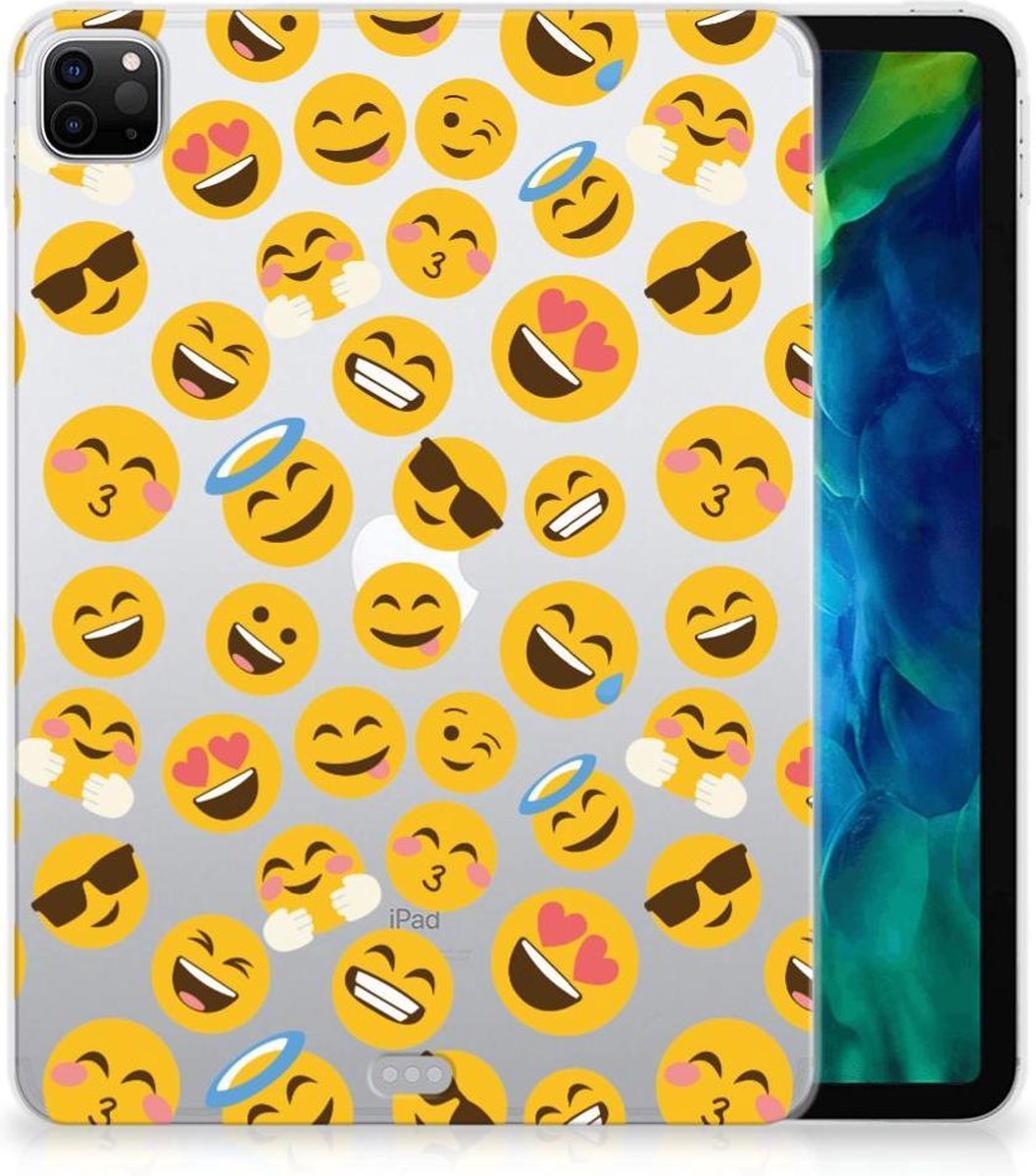 Back Cover iPad Pro 11 inch (2020) Hoesje Emoji met transparant zijkanten