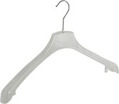 De Kledinghanger Gigant - 5 x Mantel / kostuumhanger kunststof transparant met schouderverbreding, 45 cm