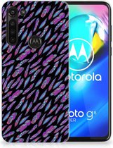 Telefoonhoesje Motorola Moto G8 Power Backcover Soft Siliconen Hoesje Feathers Color