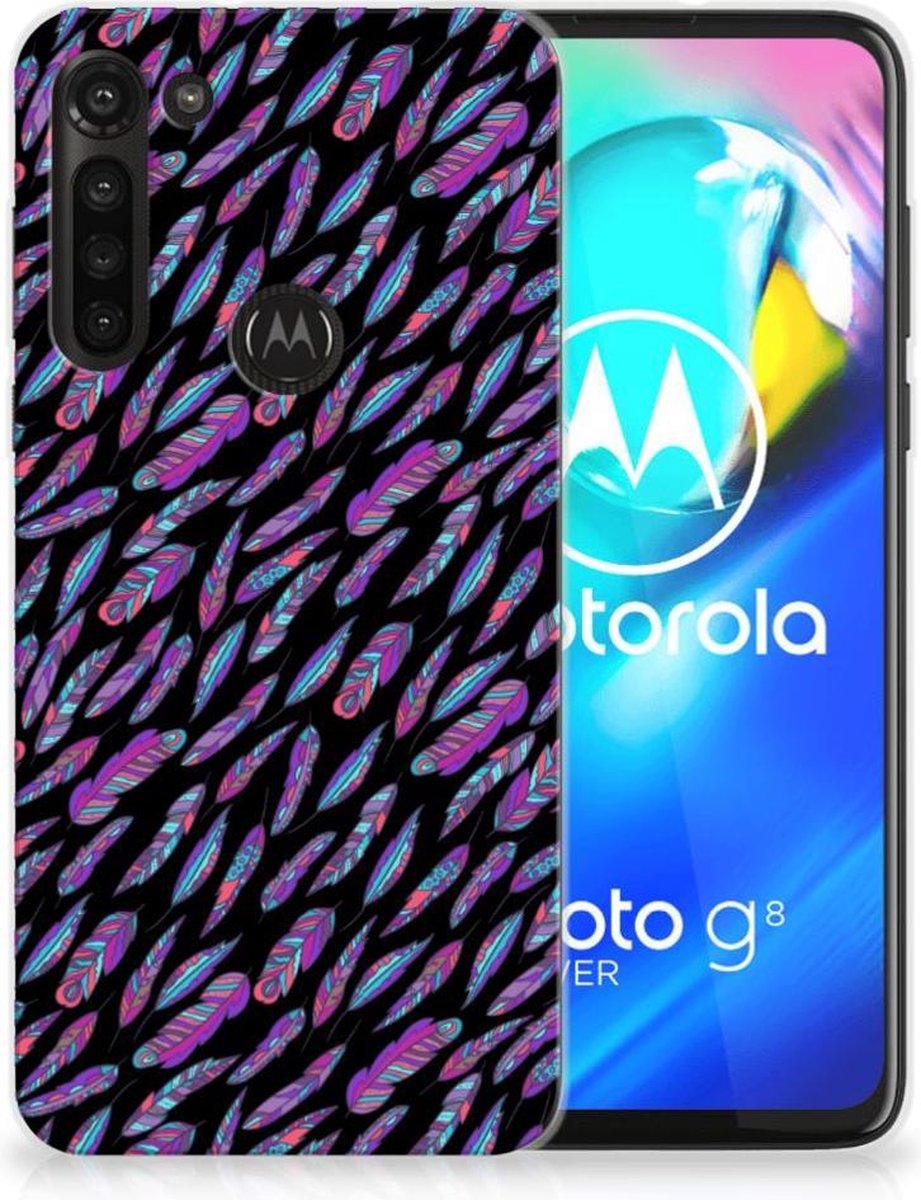 Motorola Moto G8 Power TPU bumper Feathers Color