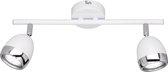 LED Plafondspot - Trion Nonta - GU10 Fitting - 6W - Warm Wit 3000K - 2-lichts - Rechthoek - Mat Wit - Aluminium - BSE