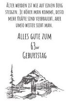 �lter werden ist wie auf einen Berg zu steigen. Je h�her man kommt desto mehr Kr�fte sind verbraucht, aber umso weiter sieht man. Alles gute zum 63en