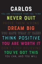 Carlos You Are Stronger Than You Think Never Quit Prove Them Wrong Dream Big You Have What It Takes Think Positive You Are Worth It Dont Stop Believin