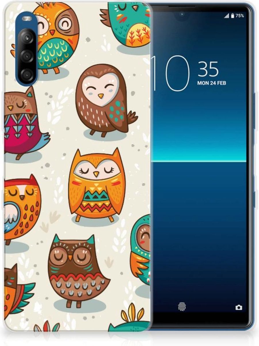 Sony Xperia L4 TPU Hoesje Vrolijke Uilen