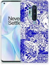 Back Case TPU Siliconen Hoesje OnePlus 8 Pro Smartphone hoesje Angel Skull Blue