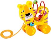 Tooky Toy Trekfiguur Tijger 13 X 14 Cm Hout Geel/oranje