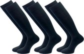 3 paar kniekousen - Wol - Naadloos - Zwart - Maat 35-42
