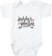 Rompertjes baby met tekst - Daddy's Valentine - Romper wit - Maat 50/56