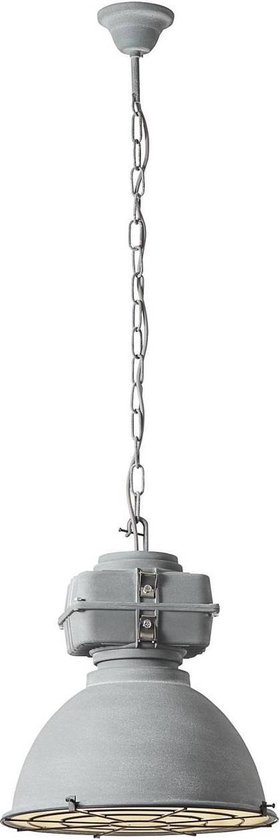 BRILLIANT lamp Anouk hanglamp 40cm raster grijs beton | 1x A60, E27, 60W,  geschikt... | bol.com