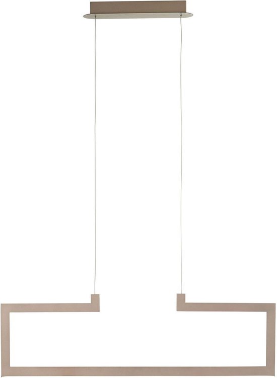 BRILLIANT lamp Quadras LED hanglamp 77cm bruin / koffie | 1x 23W LED geïntegreerd, (1456lm, 3000K) | Schaal A ++ tot E | via wandschakelaar in 3 stappen dimbaar