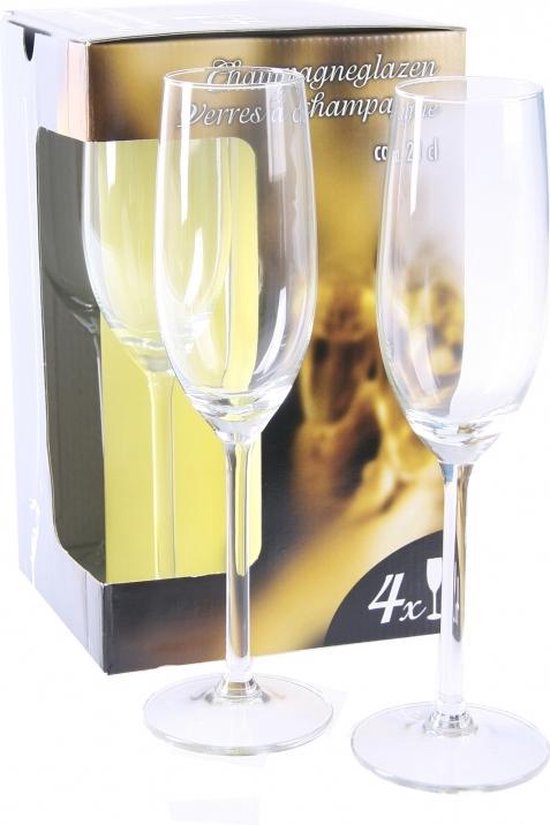 Champagne/Prosecco glazen 24x stuks - Inhoud 21 cl - Voordelige glazen set  | bol.com