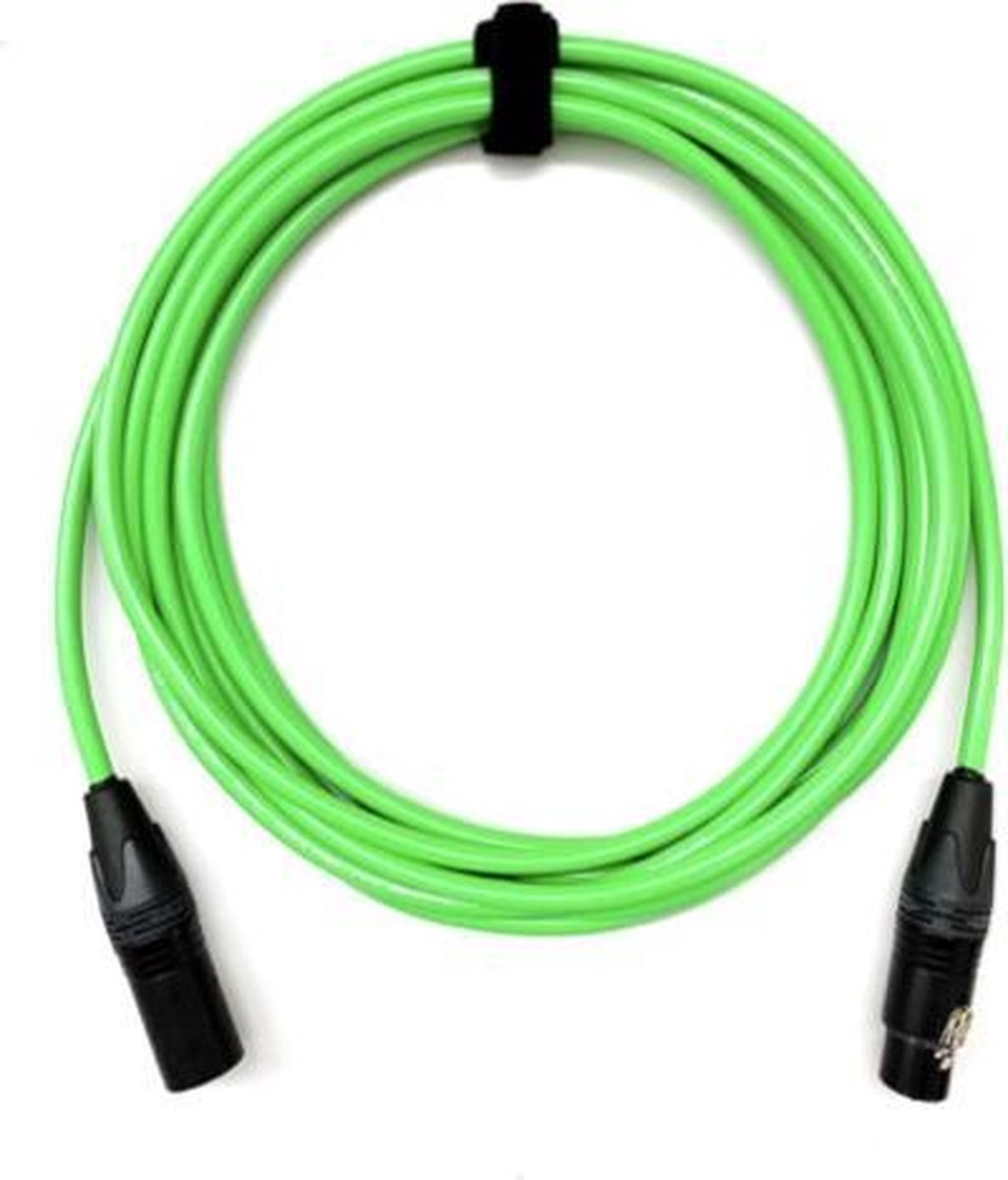 Image of Tasker-Neutrik-XLR-XLR-microfoonkabel-audiokabel-T32MBAG06FBAGGR-Kleur: Fluo Green-Lengte: 6 meter-Handgemaakt NL